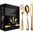 Jl prime 120 gold plastic silverware set, heavy duty gold plastic cutlery set