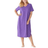 Dreams & Co Women's Long Print Sleepshirt Plus Size - Plum Burst Dot