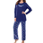 Dreams & Co Long Sleeve Knit PJ Set - Evening Blue Flowers