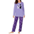 Dreams & Co Long Sleeve Knit PJ Set - Plum Burst Cat