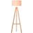 Homcom Bedside Cream/Natural Wood Floor Lamp 154cm