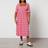 Ganni Smocked Checked Seersucker Dress - Red