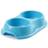 Whitefurze plastic asorted colours dog cat feeding double dish pet bowl 27cm