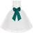 Ekidsbridal Junior Floral Lace Flower Girl Christening Baptism Dress - Ivory/Jade