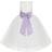 Ekidsbridal Junior Floral Lace Flower Girl Christening Baptism Dress - Ivory/Lilac