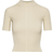 Oscar de la Renta Short Sleeve Mock Neck Ribbed Pullover - Alabaster