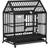 Pawhut 43" Heavy Duty Dog Crate on Wheels, with Removable Tray, Openable Top