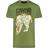 Cavalli Class Men's Large Gold Tiger Stencil Logo T-shirt - Green