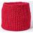 Homescapes Cotton Knitted Round Red Basket