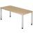 Hammerbacher Pro 4-Legged Frame 1800 mm Aluminium Silver Oak Writing Desk