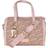 Eco Læder Crossbody Taske med Logo Print - Beige