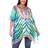 White Mark Short Caftan with Tie-Up Neckline Plus Size - Green