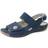 Waldläufer 6.5 Adults' Heliett 342002 191 217 Navy Nubuck Leather Womens Wide Fit Adjustable Sandals