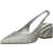 Franco Sarto Racer Slingback Pump Platinum Silver Fabric Pointed Toe, Buckle Closure