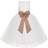 Ekidsbridal Junior Floral Lace Flower Girl Christening Baptism Dress - Ivory/Rose Gold