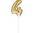 Creative Converting CEG 268475 Gold Number 4 Self-Inflating Balloon Tårtdekoration