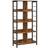 Vasagle 4-Tier Industrial Bookshelf Rustic Brown Black 50kg Book Shelf
