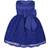 Renvena Toddler Embroidered 3D Flower Dress Princess Pageant Christening Baptism Party - Blue