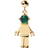 Pdpaola Girl & Boy Charm - Gold/Green/Transparent