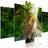 Artgeist Leopard Lying 5 Dele Wide Green Billede