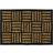 JVL Alba Woven Tuffscrape Doormat, 40x60cm, Squares Natural, Brown, Black cm