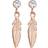 Elli Feather Boho Hippie Earrings - Rose Gold/Transparent