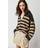 Free People Coastal Stripe Pullover - Carbon Camel Combo