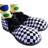 KBW Checkered Jumbo Clown Costume Shoes for Adults Black & White
