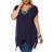 White Mark Fenella Top Plus Size - Navy