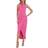 Julia Jordan Knot Neck Tulip Hem Midi Dress - Pink