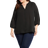 NYDJ Pintuck Blouse Plus Size - Black