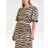 Ganni Blus Crinkled Satin Khaki
