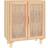 vidaXL 60 x 30 x 70 cm Massivt Fyrretræ Og Naturlig Rattan Brun Skænk