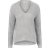 JDY Lightweight V Neck Jumper - White/Grey