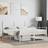 vidaXL Metal Bed Frame with Headboard 140x190 cm White