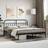 vidaXL Metal Bed Frame with Headboard 160 x 200 cm Black