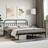 vidaXL Metal Bed Frame with Headboard 180x200 cm Black