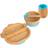 Monkey Bamboo Suction Baby Feeding Set 4pc Blue