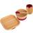 Square Bamboo Suction Baby Feeding Set 4pc Red