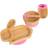 Rabbit Bamboo Suction Baby Feeding Set 4pc Pink