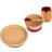 Round Bamboo Suction Baby Feeding Set 4pc Red