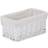 RED HAMPER Small White Wicker Lined Basket