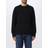 Off-White Sort Pil Jomfruuld Og Mohair Blanding Sweater Med Pilemønster -