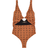 MCM Monogram Print Swimsuit - Cognac