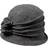 Scala Knit Wool Flower Cloche Hat - Charcoal