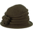 Scala Knit Wool Flower Cloche Hat - Olive