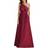 Alfred Sung Draped One Shoulder Satin Maxi Dress - Burgundy