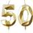 Yiran Cake Candles 50th Birthday Gold
