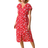 Roman Floral Print Button Through Dress - Red