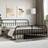 vidaXL Metal Bed Frame With Headboard And Footboard 200x200 cm Black